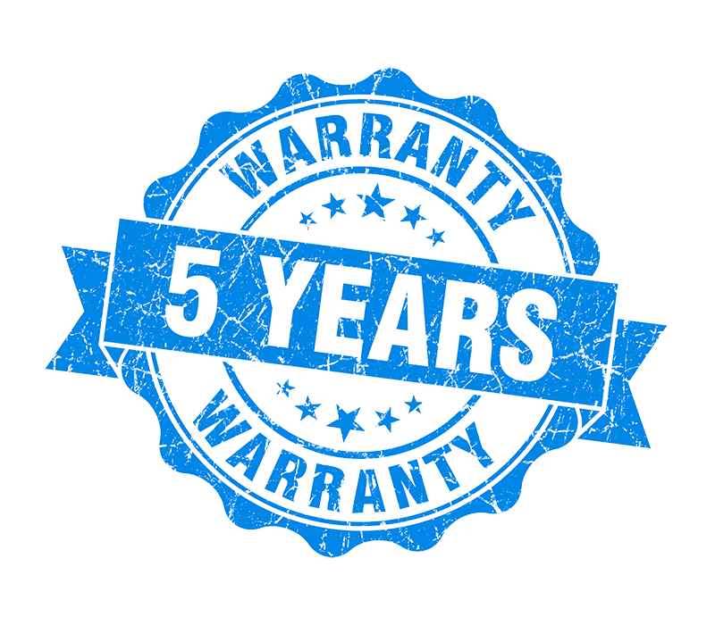 5 years warranty badge